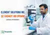 Quality Control Job at Element Solutions | Apply Now Quality Control Job at Element Solutions | Apply now