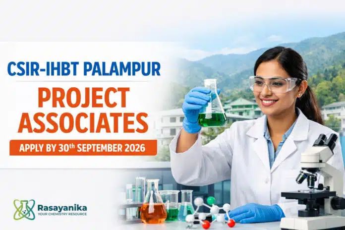CSIR-IHBT Palampur Project Associate-I/II Advt 15/2026 | Official PDF | Apply by 30 Sep 2026 CSIR-IHBT Palampur Project Associate-I/II Advt 15/2026 | Official PDF | Apply by 30 Sep 2026