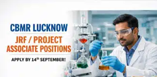 Govt Chemistry Research Job at CBMR Lucknow | Earn Up to Rs. 57,000/- Chemistry JRF / Project Associate-II / SPA at CBMR Lucknow | ANRF Lignan Synthesis | Apply by 14 Sep | Earn Rs 33,000–57,000/-