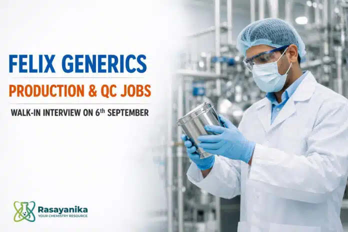 Production / Tech Transfer / QC / Micro Walk-in at Felix Generics | 6 Sep Panchkula Production / Tech Transfer / QC / Micro Walk-in at Felix Generics | 6 Sep Panchkula