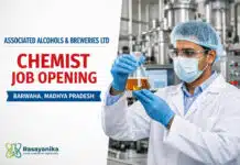 Latest Chemist Job at Associated Alcohols & Breweries Limited | Apply Now Latest Chemist Job at Associated Alcohols & Breweries Limited | Apply Now