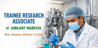 Freshers Chemistry Research Job at Jubilant Ingrevia | Formulation & Development Role Trainee Research Associate (Formulation & Development) at Jubilant Ingrevia | MSc Chemistry / M.Pharm | 0-2 Yrs