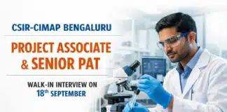 CSIR-CIMAP Hiring For Multiple Positions | Earn Upto Rs. 42,000/- + HRA | Walk-in Interview Project Associate & Senior PAT at CSIR-CIMAP Bengaluru | Walk-in 18 Sep