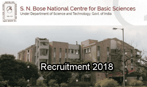 Chemistry Job @ S. N. Bose National Center for Basic Sciences