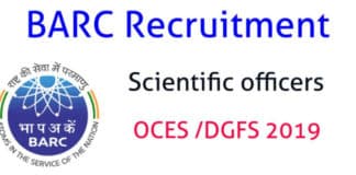 BARC Online Exam OCES & DGFS 2019 - Chemistry Candidates Apply