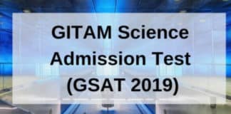 GITAM Msc Chemistry Admission - GSAT 2O19 Official Notification