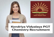 Kendriya Vidyalaya PGT Chemistry Recruitment- Official Notification 2019