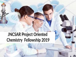 JNCSAR Project Oriented Chemistry Fellowship 2019