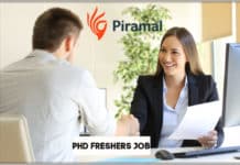 Freshers Job: Phd & Msc Chemistry Research Scientist Post at Piramal