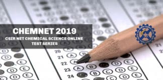 CSIR NET Chemical Science Test Series - CHEMNET 2019
