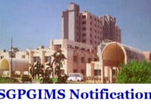 SGPGIMS Chemistry & Pharma Official Job Notification 2019