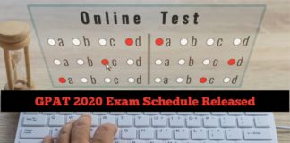 GPAT 2020 Exam Schedule Released