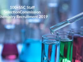 100+SSC Staff Selection Commission Chemistry Recruitment 2019