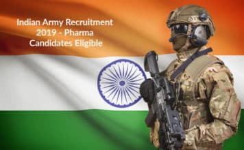 Indian Army Recruitment 2019 – Pharma Candidates Eligible Indian Army Recruitment 2019 - Pharma Candidates Eligible
