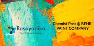 Freshers Junior R&D Chemist Job Vacancy @ BEHR