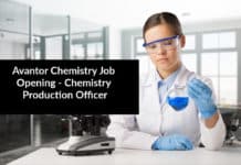 Avantor Chemistry Job Opening - Chemistry Production Officer