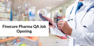 Finecure Pharma QA Job Opening - Pharma Executive Post