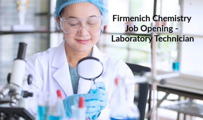 Firmenich Chemistry Job Opening - Laboratory Technician