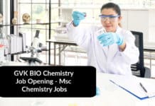 GVK BIO Chemistry Job Opening - Msc Chemistry Jobs