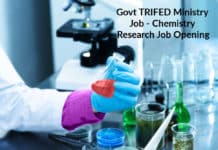 Govt TRIFED Ministry Job - Chemistry Research Job Opening