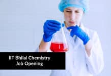 IIT Bhilai Chemistry Job Opening - Msc Chemistry Jobs