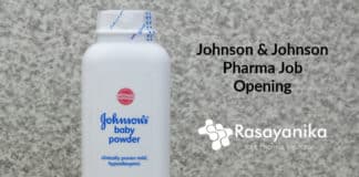 Johnson & Johnson Pharma Job Opening - Associate Manager