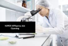 NIPER MPharma Job Opening – Junior Research Fellow Post