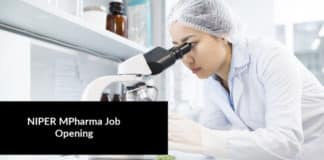NIPER MPharma Job Opening – Junior Research Fellow Post