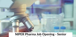 NIPER Pharma Job Opening - Senior Research Fellow Post