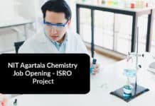 NIT Agartala Chemistry Job Opening - ISRO Project