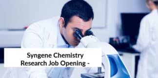 Syngene Chemistry Research Job Opening - Msc Chemistry Jobs