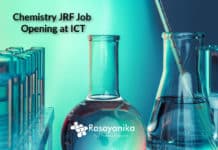 Career at ICT BBSR- Chemistry JRF Job Opening