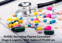 NHSRC Recruiting Pharma Consultant - Drugs & Logistics With Salary of 99,000 pm