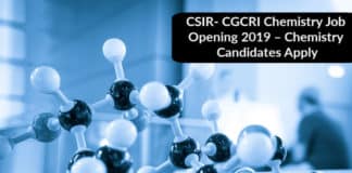 CSIR- CGCRI Chemistry Job Opening 2019 – Chemistry Candidates Apply