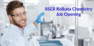 IISER Kolkata Chemistry Job Opening - Msc Chemistry Job 2019