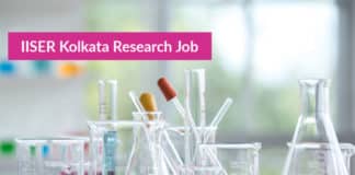 IISER Kolkata Research Job Opening – Msc Chemistry Job 2019