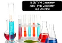 IISER TVM Chemistry Jobs - PhD Chemistry Job Opening