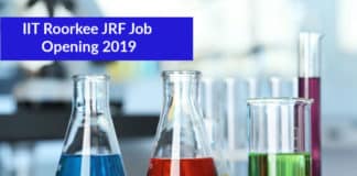 IIT Roorkee JRF Job Opening 2019-20 – Chemistry JRF Position