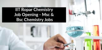 IIT Ropar Chemistry Job Opening - Msc & Bsc Chemistry Jobs