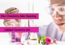 Jubilant Msc Chemist Job Opening – Msc Chemist Post