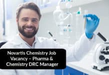 Novartis Chemistry Job Vacancy – Pharma & Chemistry DRC Manager