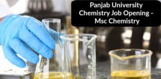 Panjab University Chemistry Job Opening - Msc Chemistry