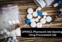 UPMSCL Pharmacist Job Opening - Drug Procurement Job For B.Pharm, M.pharm & Chemistry Candidates