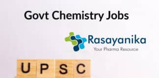 UPSC Chemistry Job Opening - Chemistry Scientific Officer Salary Up to 68,000 pm