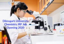 Dibrugarh University Chemistry JRF Job Opening 2020