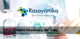 GNDU Chemistry Jobs