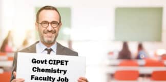 Govt CIPET Chemistry Faculty Vacancy - Application Details