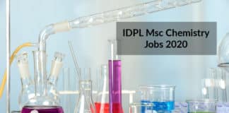 IDPL Msc Chemistry Jobs - Lab Executive Post Vacancy