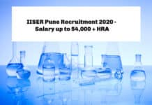 IISER Pune Recruitment 2020 - Chemistry Jobs Salary up to 54,000 + HRA