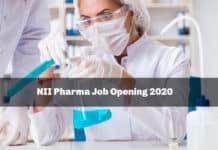 NII Pharma Job Opening 2020 - Junior Research Fellow